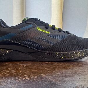 Reebok Black and Lime Sneakers